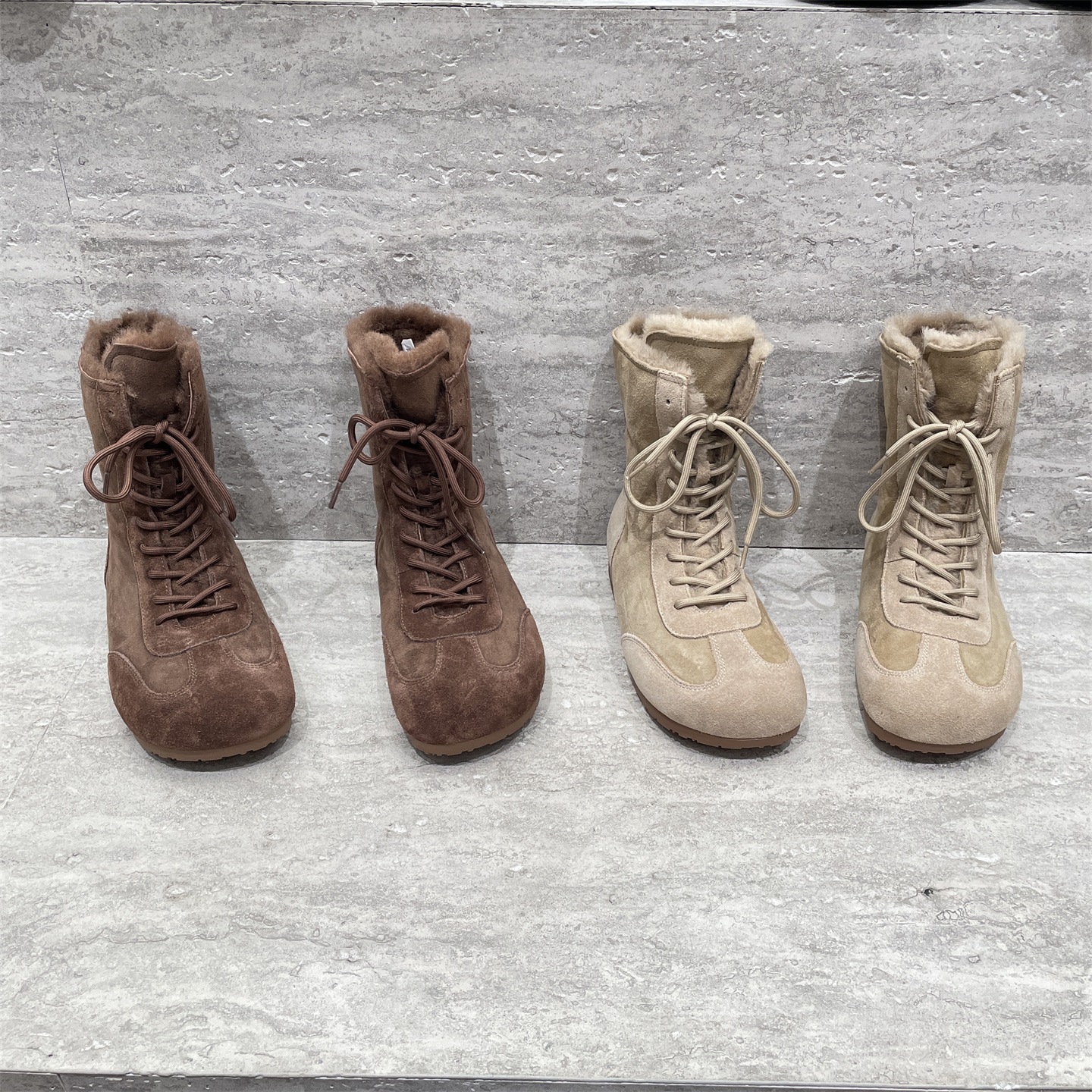 XFMD欧洲站冬款磨砂真皮雪地短靴