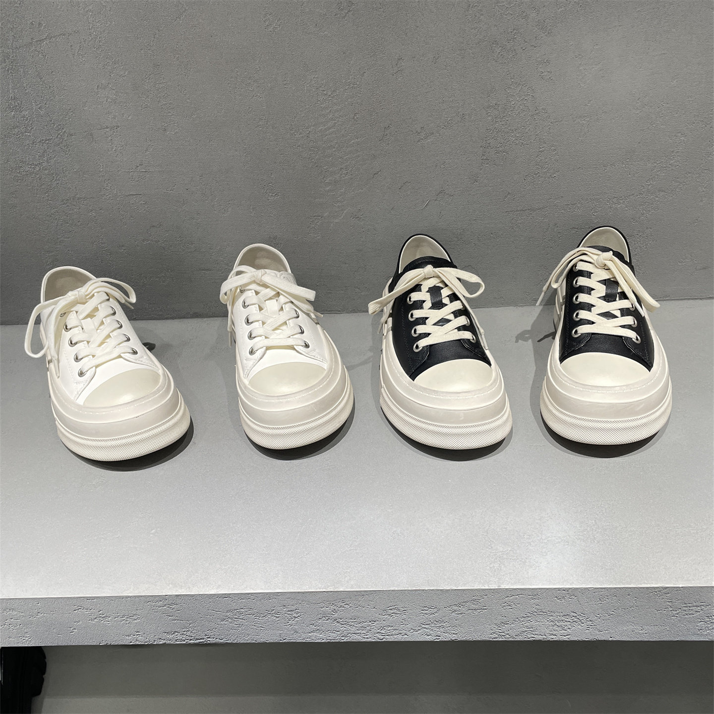 2026春新款欧洲站真皮女鞋欧货圆头做旧厚底踩脚浅口运动板鞋球鞋