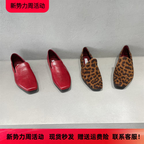 先峰名典秋款真皮方头低跟单鞋女
