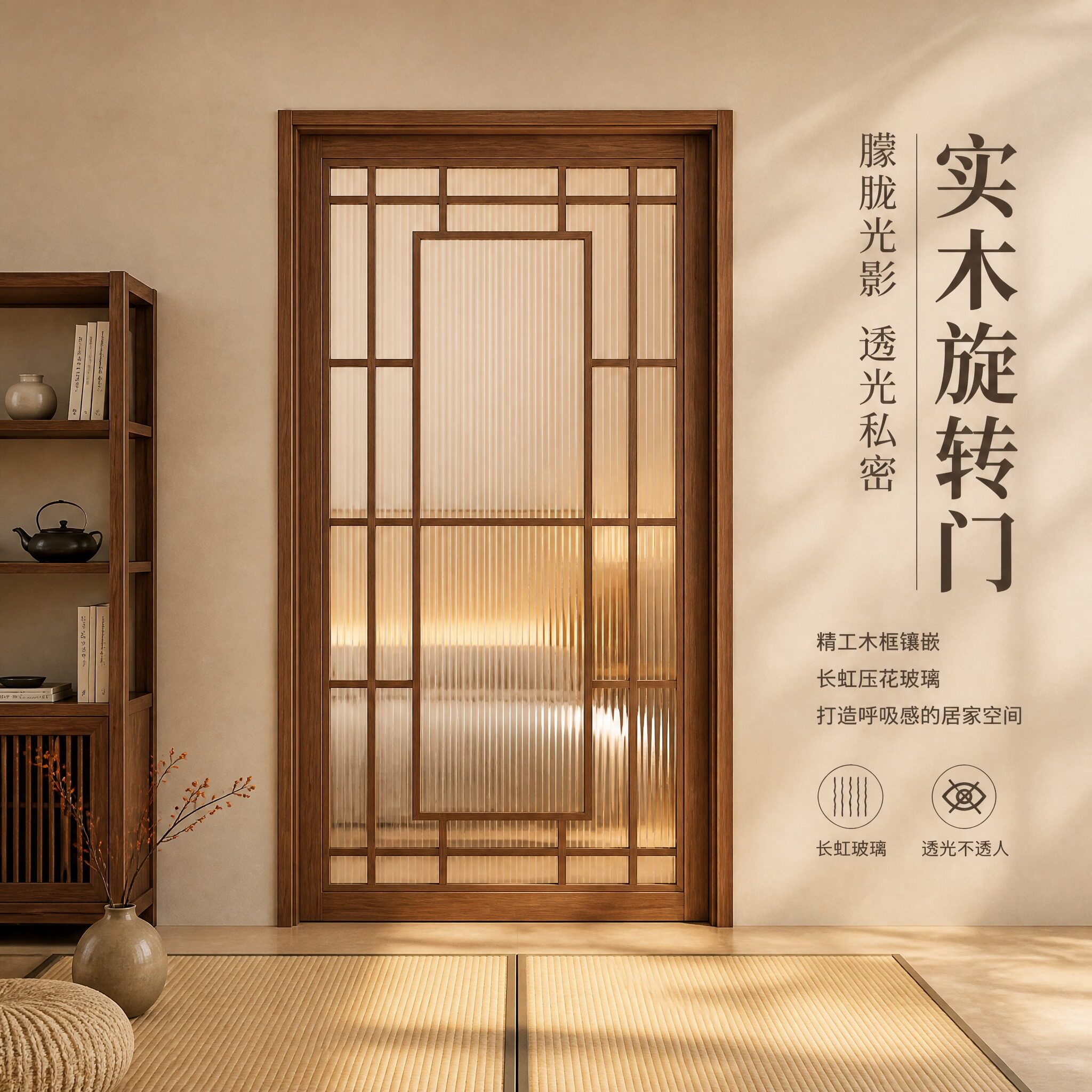 定制中轴360度旋转门实木转轴门客厅阳台室内隐形门隔断门偏轴门