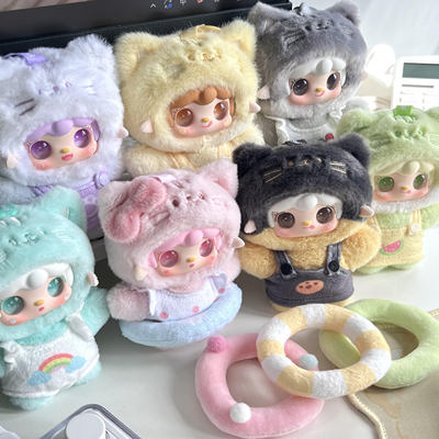 正品yooki氧氧喵喵夏日派对盲盒潮玩毛绒玩偶公仔包女生挂件礼物