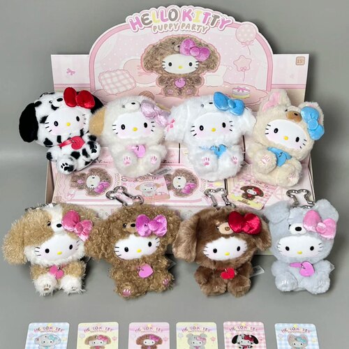 正版TOPTOY Hello Kitty小狗派对系列盲盒可爱玩偶挂件毛绒礼物
