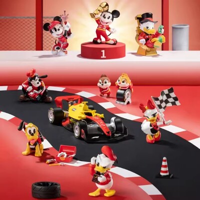 正品MINISO名创优品联名迪士尼米奇F1荣耀时刻手办盲盒潮玩摆件