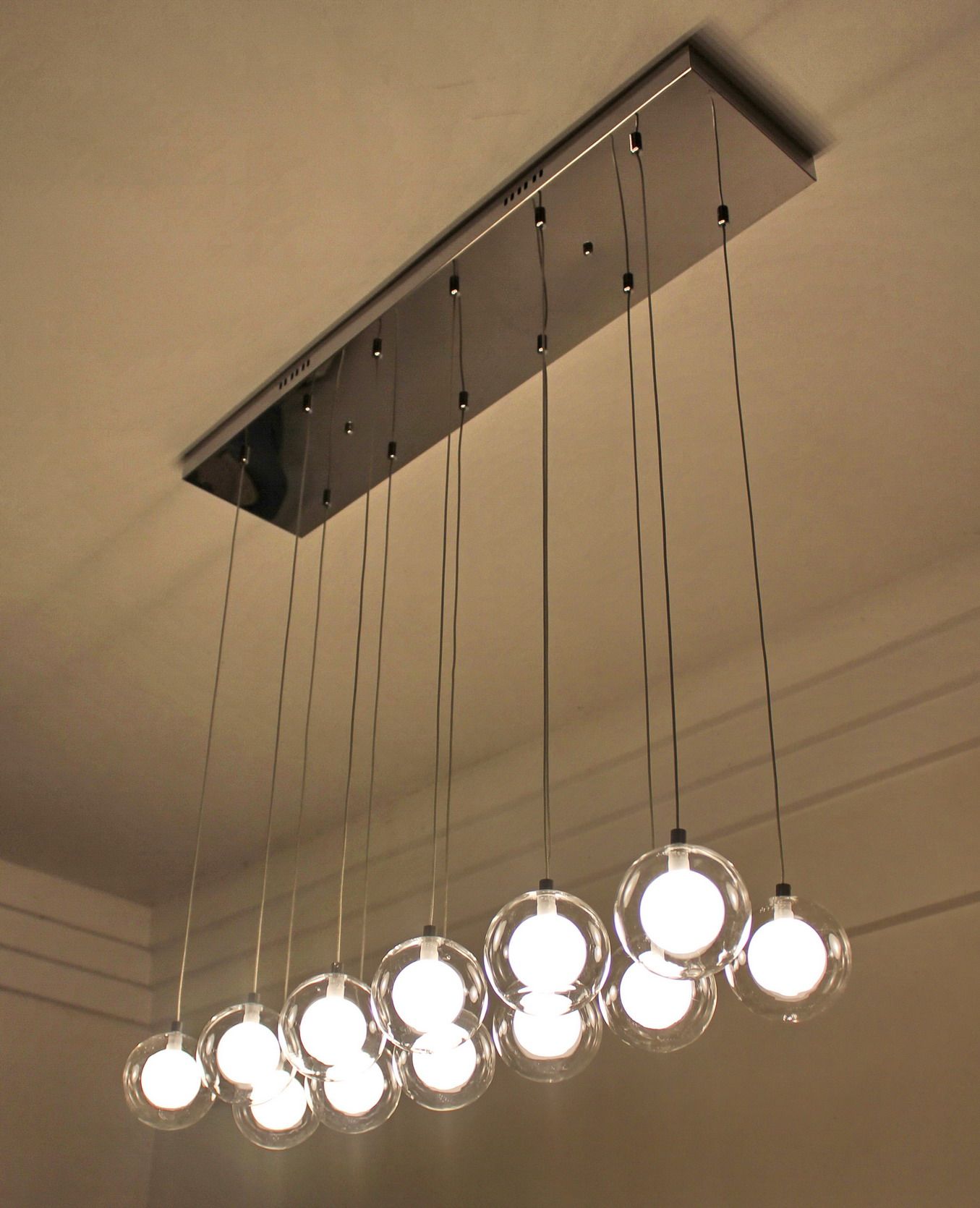 经典现代浪漫创意12头双层玻璃球中球橱窗led包邮餐厅灯店面吊灯