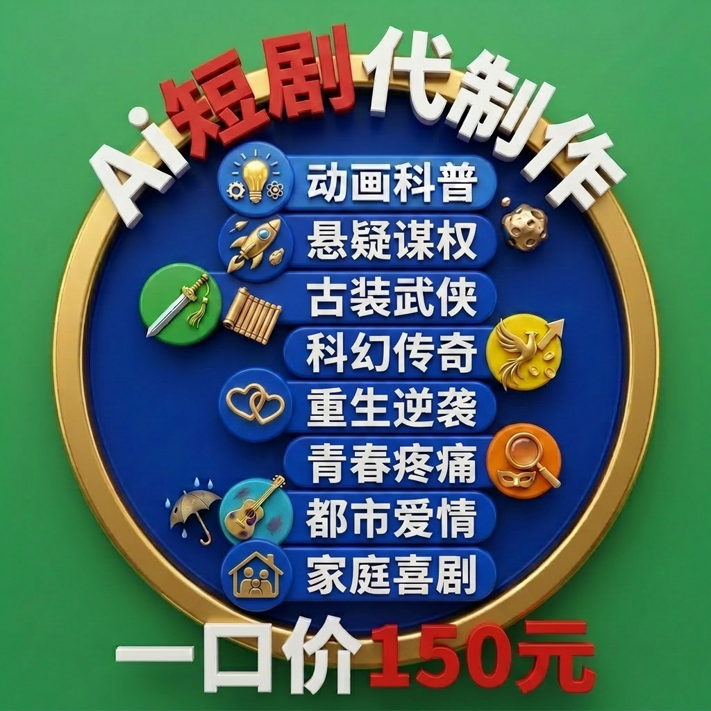 Ai短剧制作代做Ai视频宣传片广告MG动画制作视频剪辑视频短剧软件 - 实物图