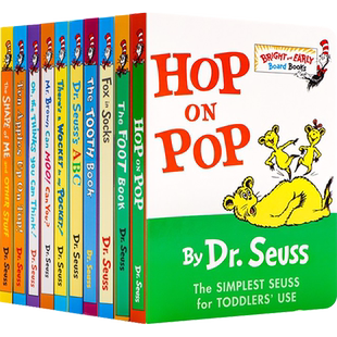 Dr Seuss ABC 苏斯博士纸板书5册 Hop on Pop The Foot Book Fox in Socks Are you my 英文原版绘本 2-3岁幼儿英语 廖彩杏书单