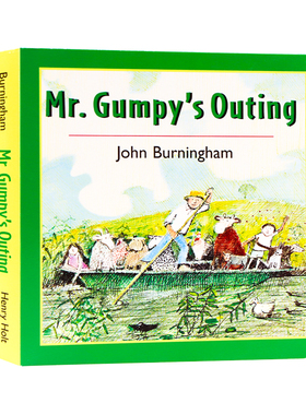 英文原版Mr.Gumpy's Outing 和甘伯伯去游河 廖彩杏书单 吴敏兰少儿绘本 纸板书 获得美国图书协会优秀儿童图书奖 奇宝图书