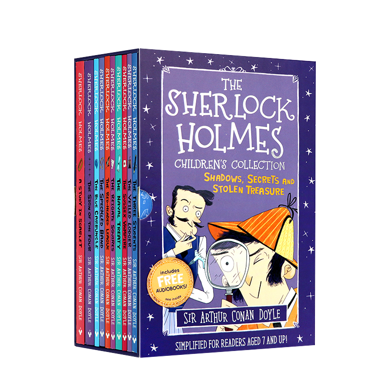 The Sherlock Holmes 神探夏洛克福尔摩斯探案故事第1辑10册套装 英文原版侦探小说桥梁书课外读物 8岁以上中小学少儿英语