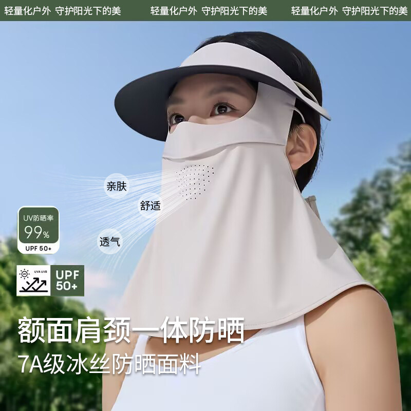 2025新款夏季冰丝全脸防晒面罩