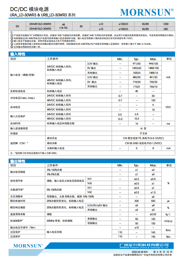 URB2424LD-30WR3A2S金升阳DC-DC电源模块9-36V转24V带接线式底座