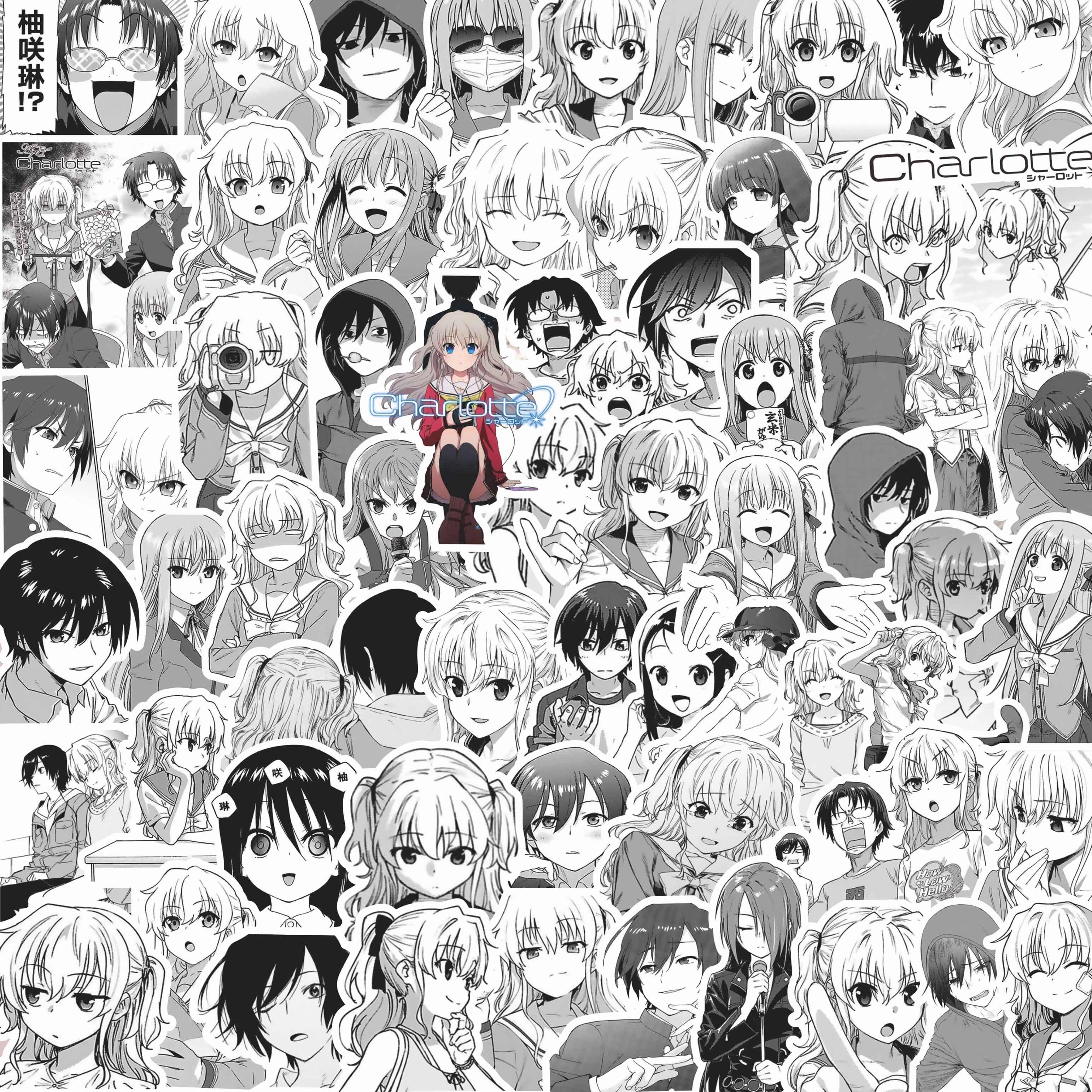 夏洛特charlotte贴纸漫画黑白友利奈绪乙坂有宇防水装饰手账平板