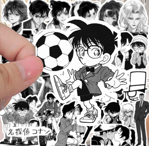 柯南贴纸黑白漫画毛利兰工藤新一