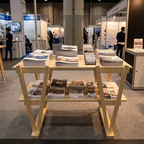 中岛展示台展览展示架会展商品陈列架实木长方形展台手办展示摆台