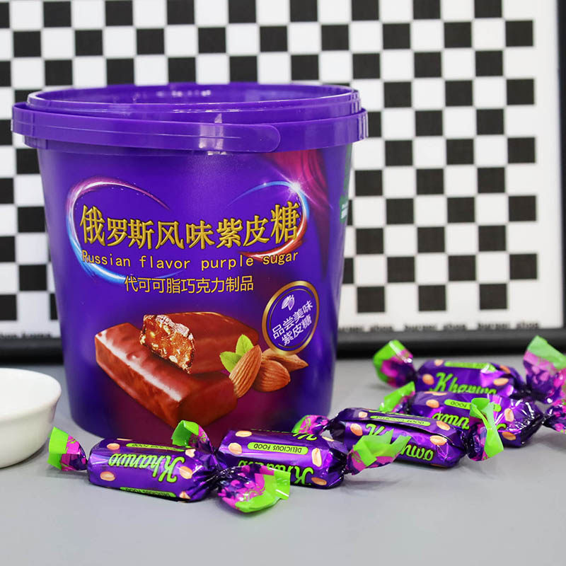 金斯泊俄罗斯风味紫皮糖288g网红休闲年货结婚礼喜糖果小吃零食品