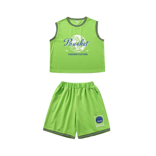 儿童篮球宝贝演出服夏季男童嘻哈潮牌运动训练衣服女童啦啦队套装