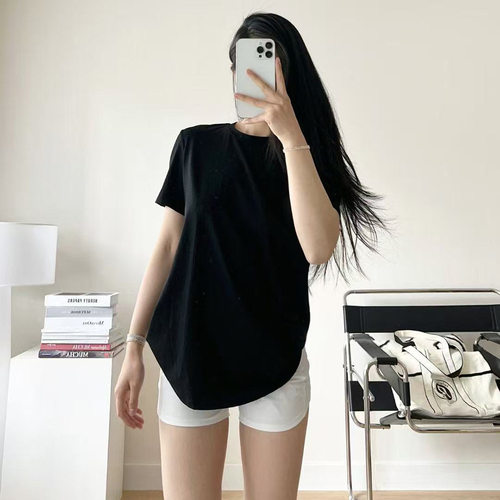 2026Love女士圆领纯色夏季宽松显瘦薄款休闲运动瑜伽短袖休闲百搭