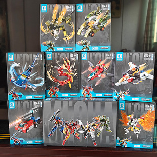 新款积木深渊狂鲨重炮飞鹰战机战狼战车炎龙儿童益智拼装玩具男孩