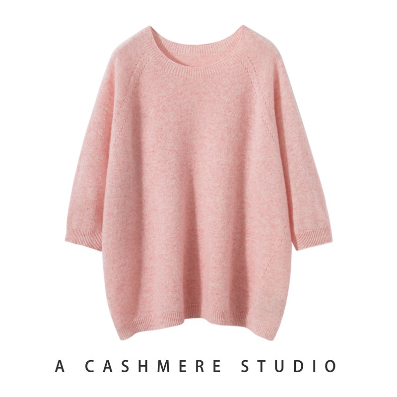 【100%纯绒】羊绒衫女无缝圆领插肩短袖百搭半袖毛衣针织打底衫,女装/女士精品,羊绒衫,淘宝优惠券,粉丝福利购,淘宝优惠卷