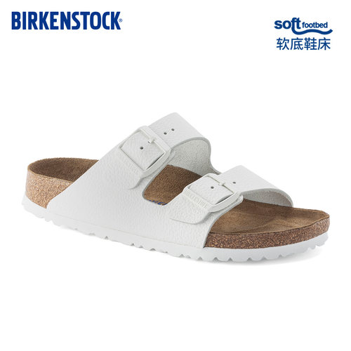 BIRKENSTOCK勃肯牛皮革双扣拖鞋