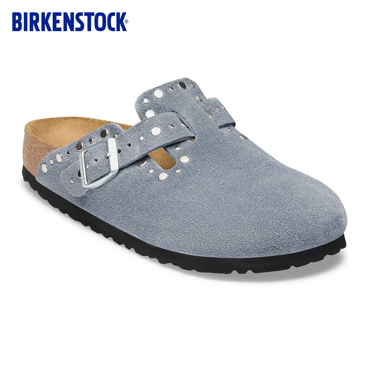 BIRKENSTOCK勃肯德国进口新品女款牛皮绒面革铆钉Boston包头拖鞋