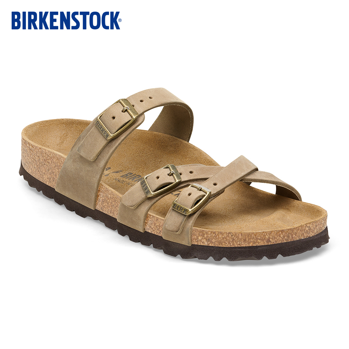 BIRKENSTOCK勃肯涂油皮三扣拖鞋