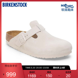 牛皮绒面革软底男女款 BIRKENSTOCK勃肯新品 Boston系列 包头拖鞋