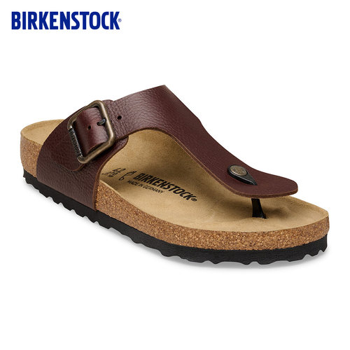 BIRKENSTOCK勃肯牛皮革夹趾拖鞋