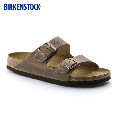 BIRKENSTOCK勃肯涂油皮双带拖鞋