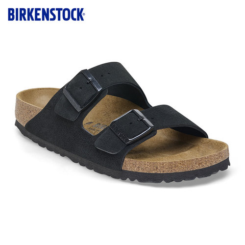 BIRKENSTOCK勃肯绒面革双扣拖鞋