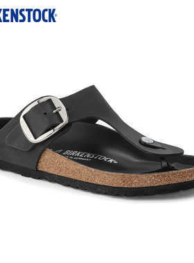 BIRKENSTOCK勃肯德国进口大扣女款牛皮革涂油Gizeh人字夹趾拖鞋