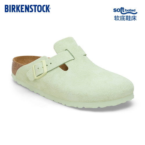 BIRKENSTOCK勃肯绒面革软底拖鞋