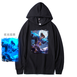 W25 P40 游戏卫衣男连帽上衣服至尊宝孙悟空地狱火夜光外套潮图片