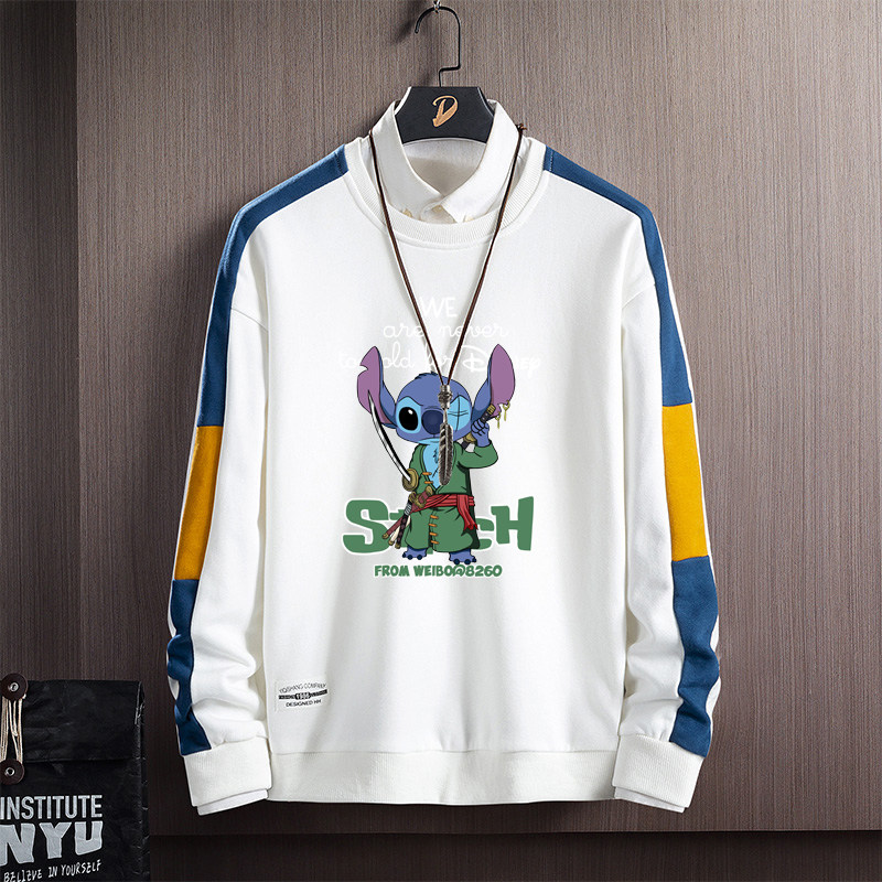 Y112*P30史迪仔日系圆领卫衣男春秋季打底衫ins潮流宽松外套，男装卫衣，星座414A（原B215）