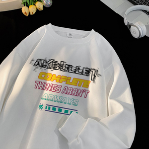 AT20*P35重磅华棉美式潮牌卫衣男宽松春秋季休闲百搭高街圆领上衣图片