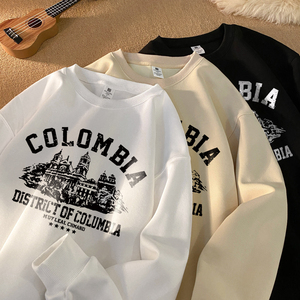 AT23*P35重磅華棉美式潮牌衛(wèi)衣男寬松春秋季休閑百搭高街圓領(lǐng)上衣圖片