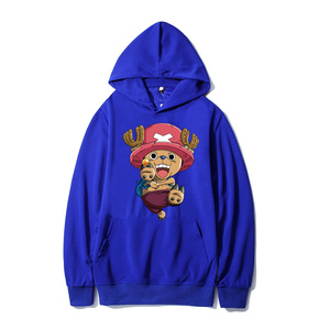 W98 P45 海贼王路飞秋冬连帽卫衣青少年加绒衣服男女动漫卡通外套图片