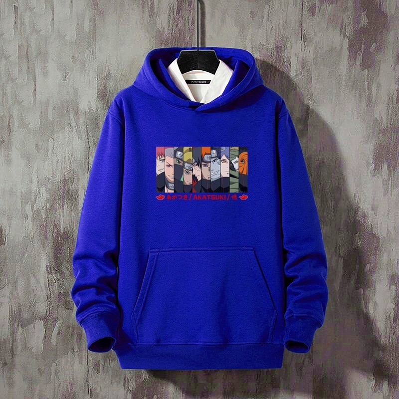 1002*火影忍者卫衣男hiphop高街宽松上衣服春秋款连帽加绒外套图片