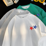 6557*P28华夫格美式重磅潮牌刺绣卫衣男宽松秋冬季打底衫休闲上衣，男装T恤，星座414A（原B215）