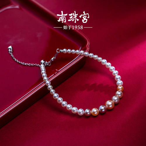 南珠宫糖果淡水珍珠手链925银轻奢高级感百搭送妈妈长辈C-S061SD