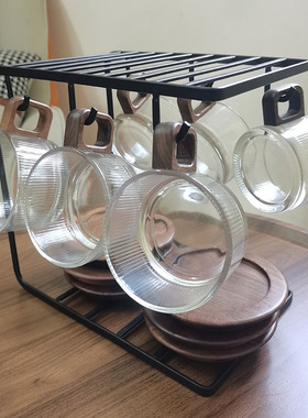 本来不该有咖啡杯套装带杯架复古条纹玻璃小众高档精致杯碟下午茶