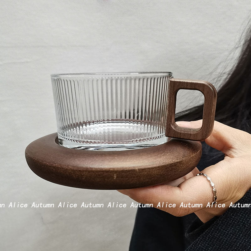 中古小众玻璃咖啡杯碟