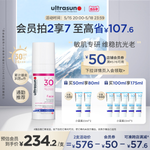 SPF30通勤抗光老女 ultrasun优佳小粉瓶敏感肌面部防晒霜隔离50ml