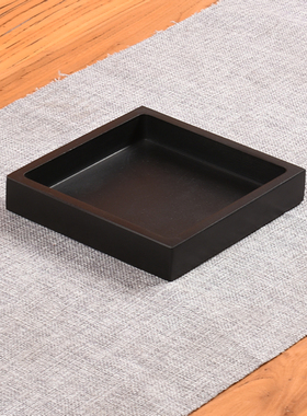 天然乌金石假山盆景盆圆形黑色大理石吸水石花盆枯山水微景观沙盘