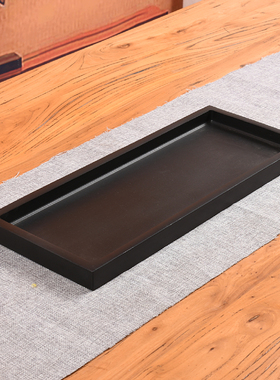 乌金石盆假山吸水石托盘浅花盆天然石头盆景盆长方形山水盆景室内