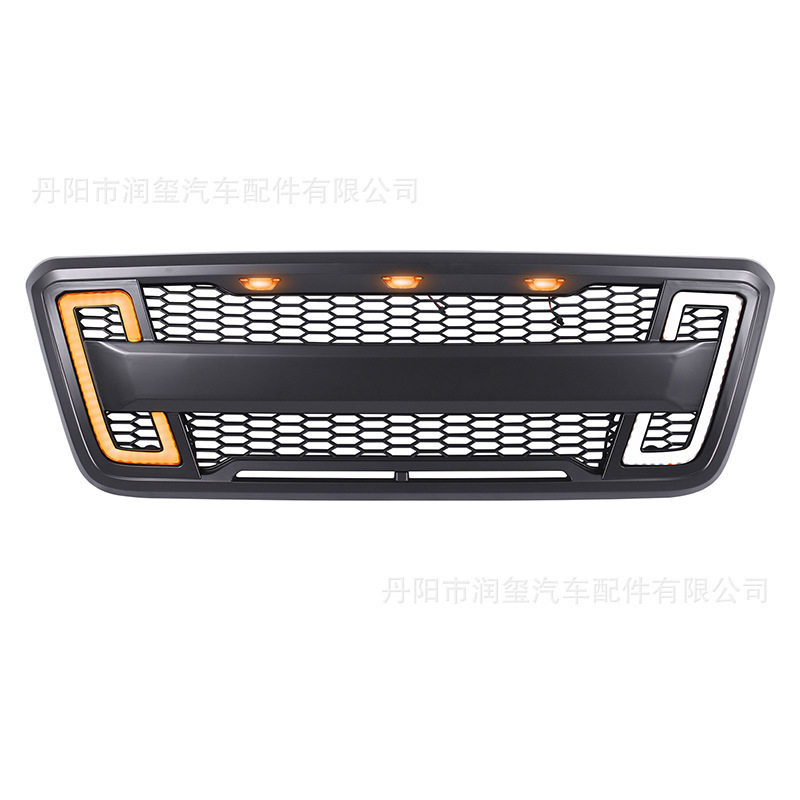 适用于福特04-08F150猛禽款改装带LED灯日行前格栅中网