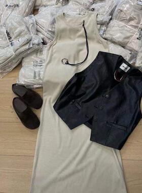 SAIER STUDIO 69089宽松显瘦舒适圆领无袖内搭针织背心长裙连衣裙