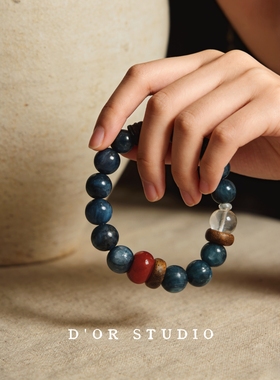 新年礼物蓝晶石南红手串女款新中式国风南红玛瑙手串女生礼物2026
