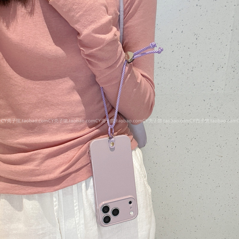 韩系ins简约浪漫紫色手机壳适用华为mate80/70/60保护套p90p80腕带挂绳nova16全包软壳荣耀600500女magic8/7