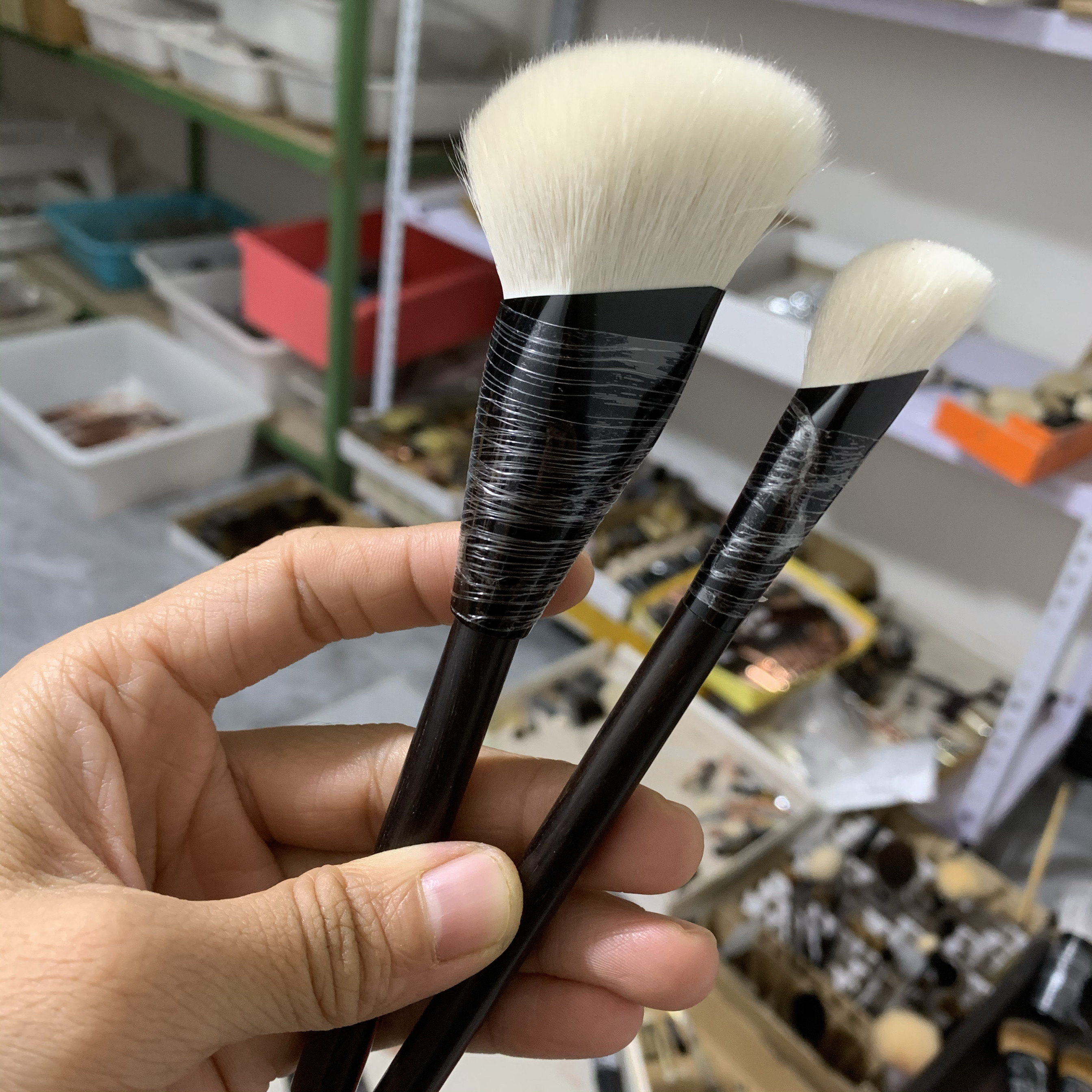 慕姿澜 菱形羊毛 遮瑕刷粉底粉饼刷膏体修容腮红沧州动物毛化妆刷