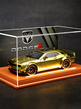 电镀黄金道奇地狱猫红眼恶魔SRT合金跑车模型仿真车收藏男友礼物